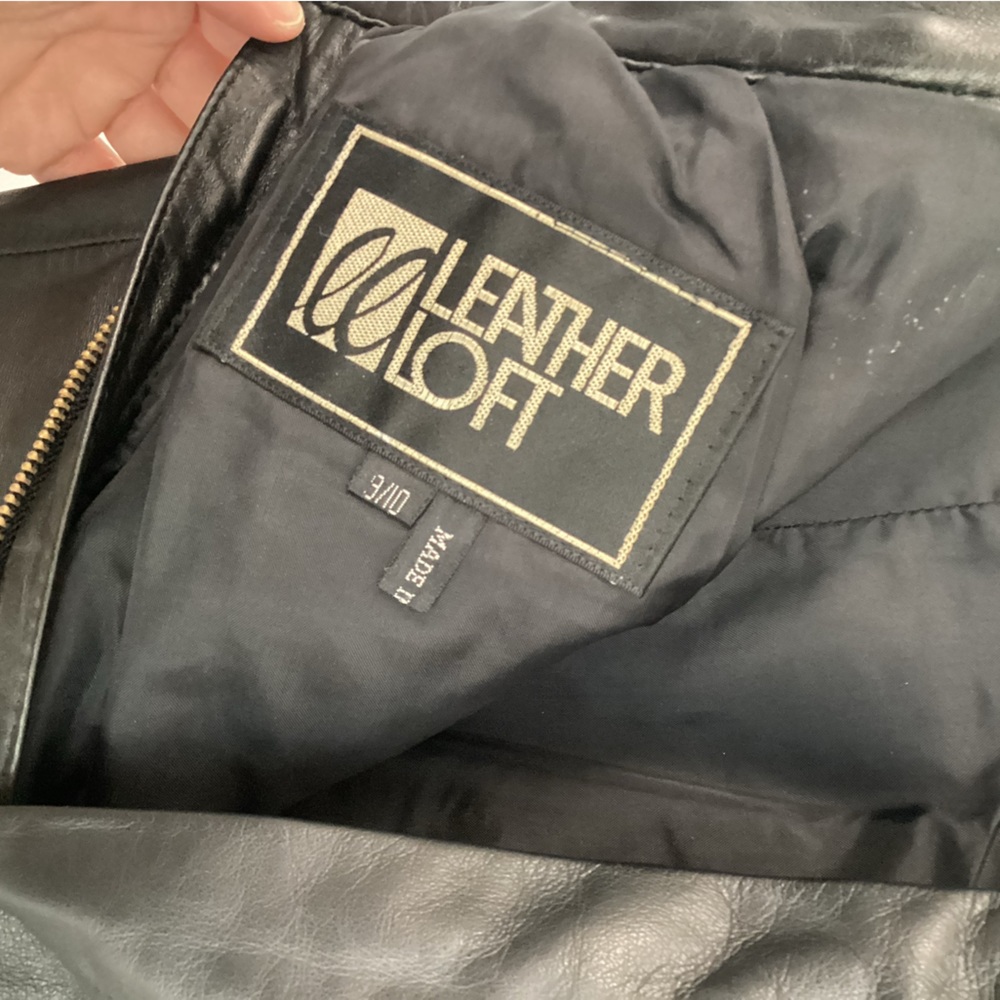Leather Loft Vintage 1983 Black Genuine Leather Pleated Pants Womens Size 9/10 - Picture 6 of 7